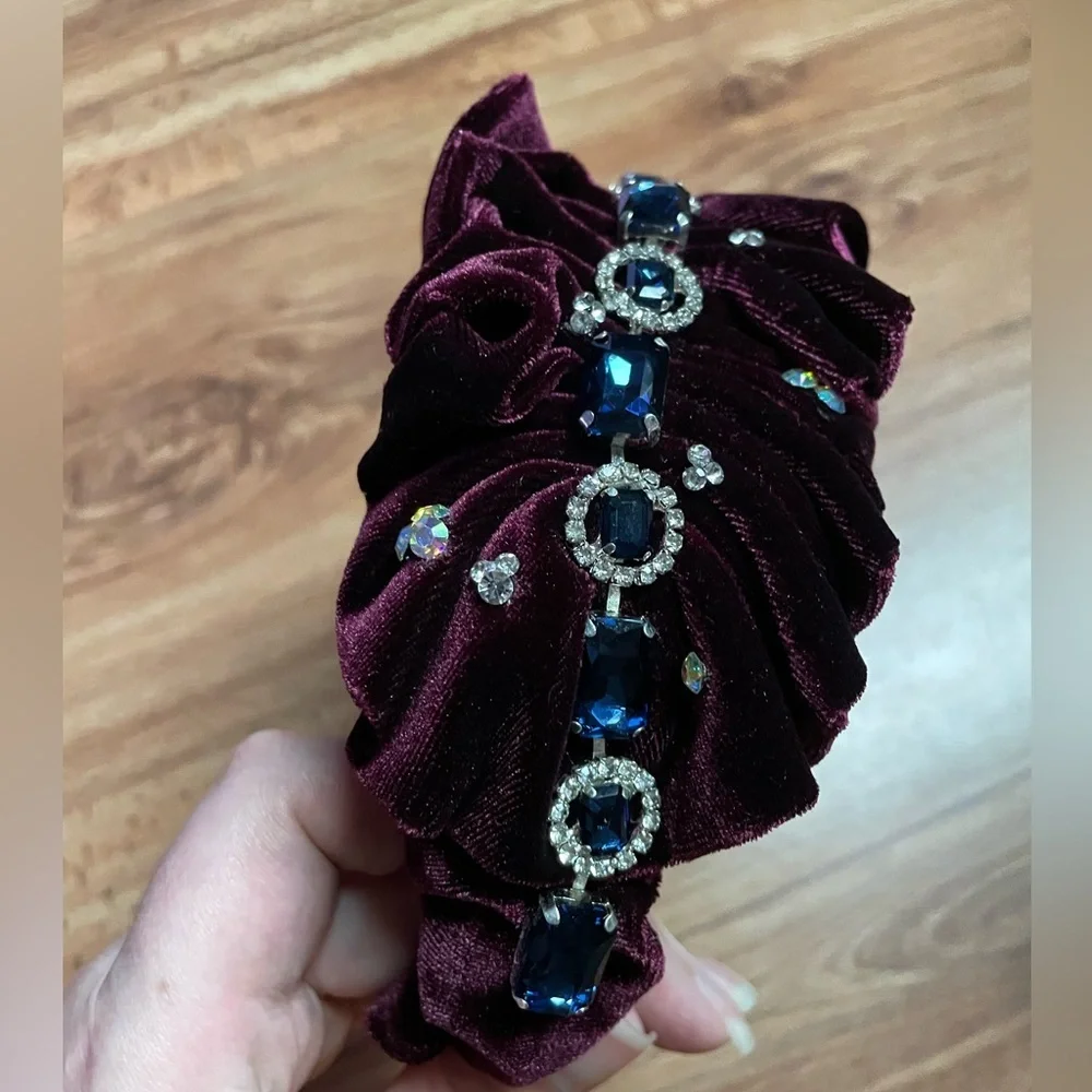 Dark Purple Ruffle Embellished Headband